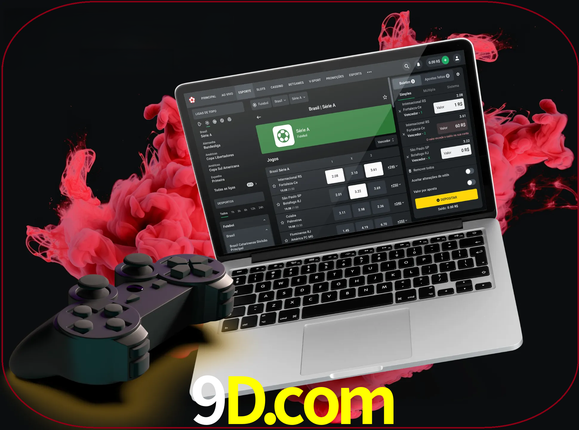 Visite a secção especial de jogos de vídeo em 9d para descobrir em que jogos pode apostar e ganhar muito dinheiro.